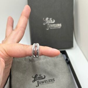 S.S White Sapphire Huggies earrings 15 mm with screw backs